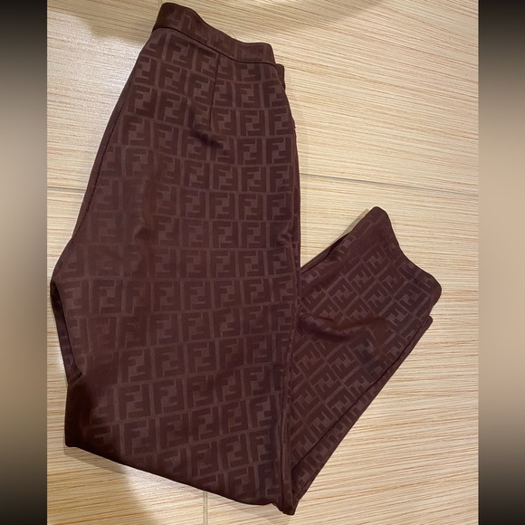 FENDI Brown FF Monogram Pants or Slacks - Picture 2 of 6